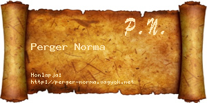 Perger Norma névjegykártya